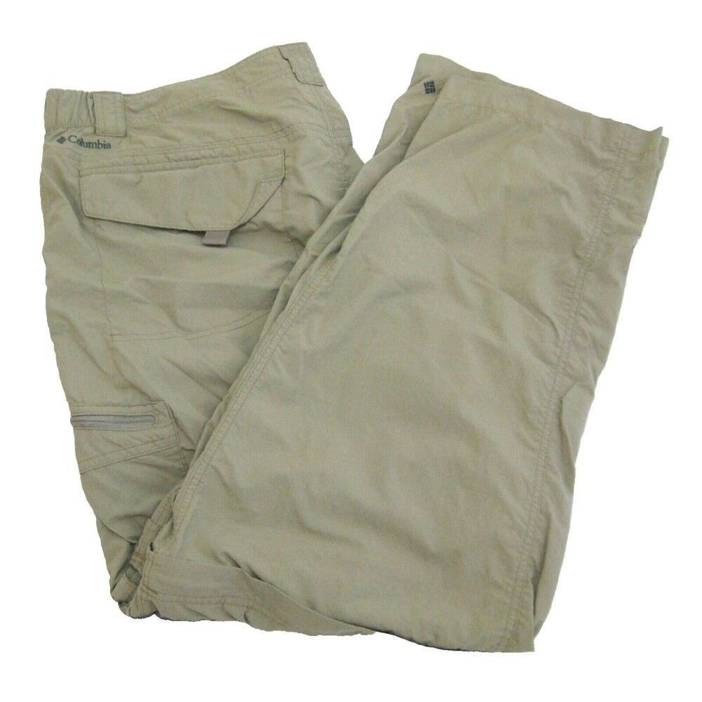 COLUMBIA Men's (Size 40x30) Beige Nylon Cargo Convertible Pants Shorts 6 Pockets
